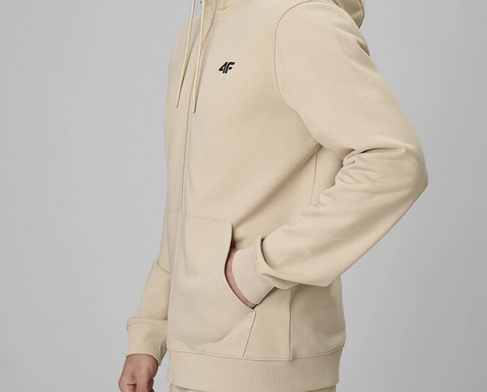 2026 4F nová kolekcia: Pánska regular tepláková mikina TSWSM3106 beige