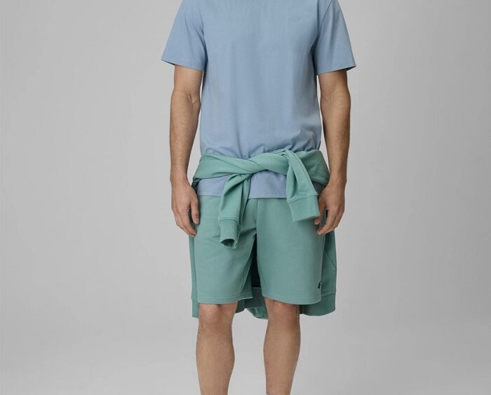 2026 4F nová kolekcia: Pánske bavlnené regular fit tričko TTSHM4261 blue