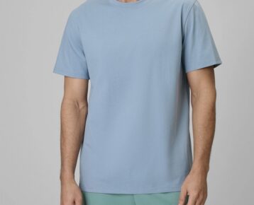 2026 4F nová kolekcia: Pánske bavlnené regular fit tričko TTSHM4261 blue
