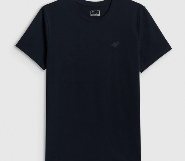 2026 4F nová kolekcia: Pánske bavlnené slim fit tričko TTSHM4088 navy