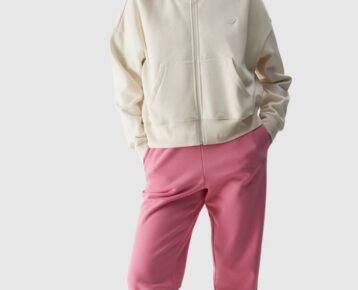 4F Akcia: Dámska oversize mikina na zips 4F TSWSF1306 creme