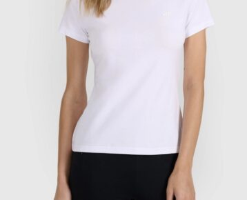 2026 4F nová kolekcia: Dámske bavlnené slim fit tričko TTSHF2255 white