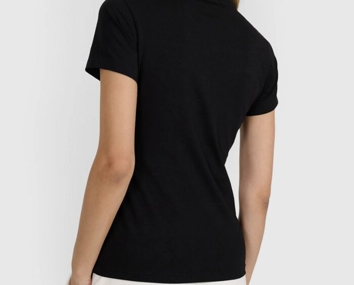 2026 4F nová kolekcia: Dámske bavlnené slim fit tričko TTSHF2255 black