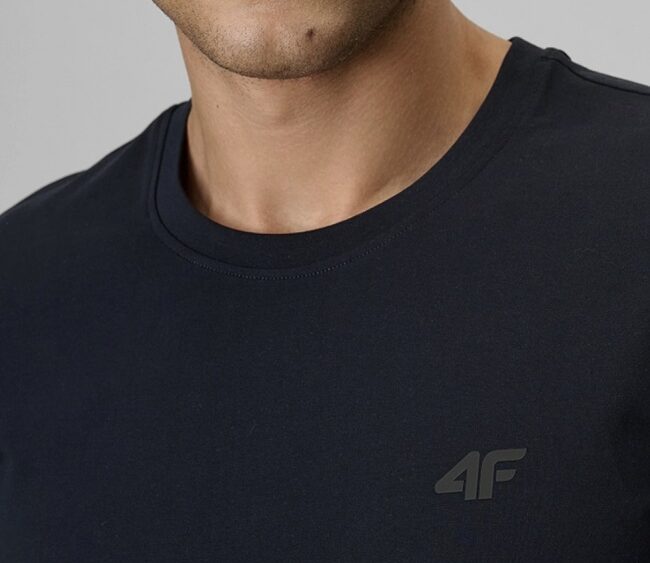 2026 4F nová kolekcia: Pánske bavlnené slim fit tričko TTSHM4088 navy
