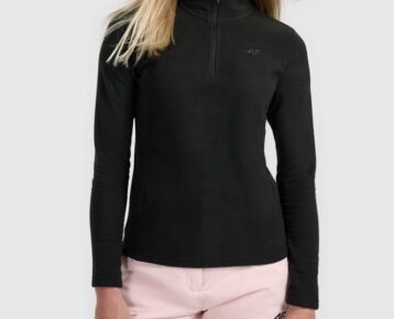 Dámske fleecové termotričko s polovičným zipsom UFLEF063 black