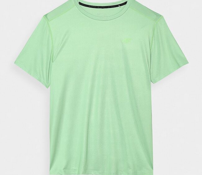 4F Akcia Výpredaj: Pánske rýchloschnúce tréningové tričko TFTSM0999 lime green