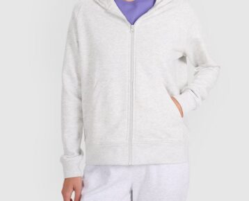 4F new collection: Dámska tepláková mikina na zips s kapucňou TSWSF1763 light grey