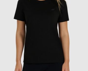 4F new collection: Dámske bavlnené regular tričko s krátkym rukávom TTSHF2356 black