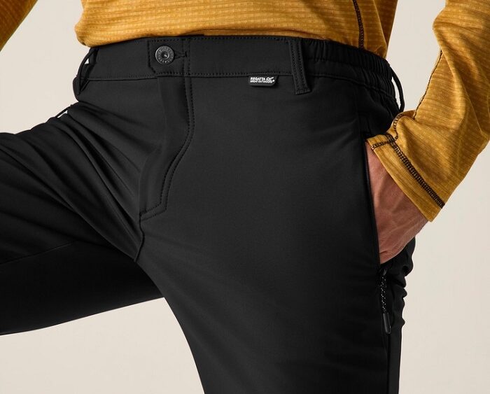 2026 Akcia Regatta nová kolekcia: Pánske softshellové nohavice Geo Softshell Trouser RMJ378R black