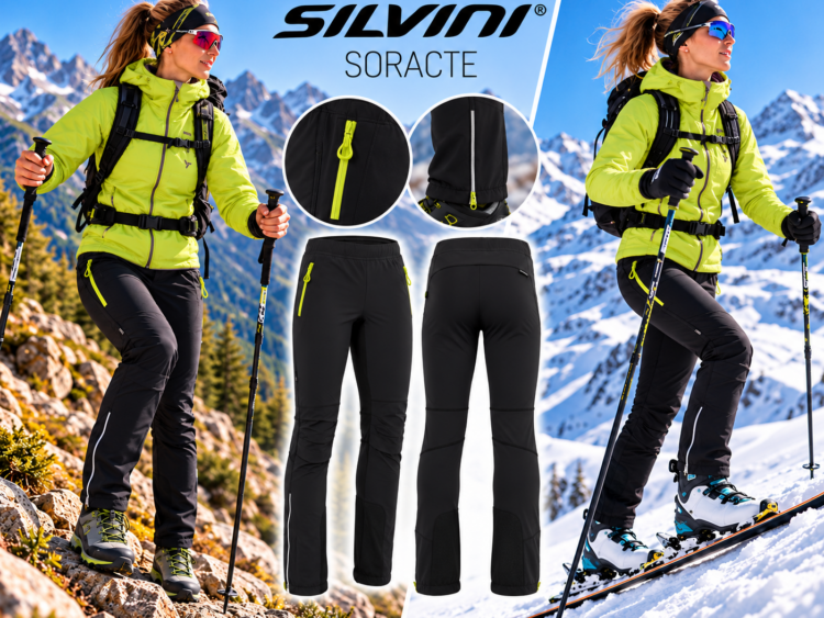 10% AKCIA new collection : Dámske membránové turistické nohavice SILVINI Soracte black-lime