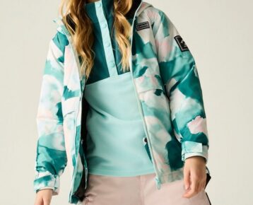 2026 Akcia Dare2b nová kolekcia: Detská lyžiarska bunda Wing It Jacket DKP581 teal marble