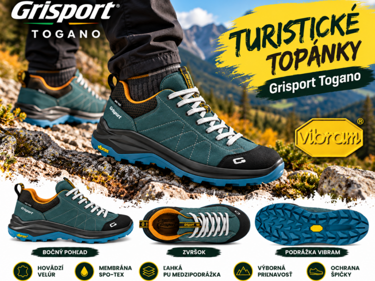 1 AKCIA: Nízka turistická obuv Grisport Togano Vibram